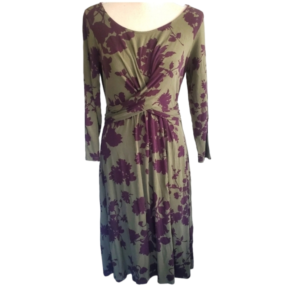 Boden Twist Front Floral Jersey Dress 8L